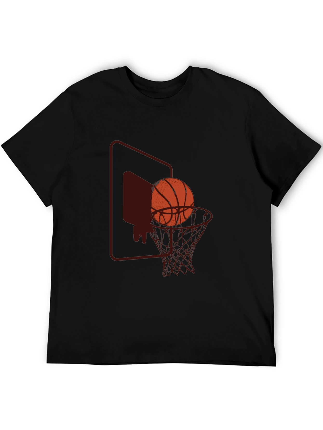 Basketball Graphic Tee - Black Cotton Blend