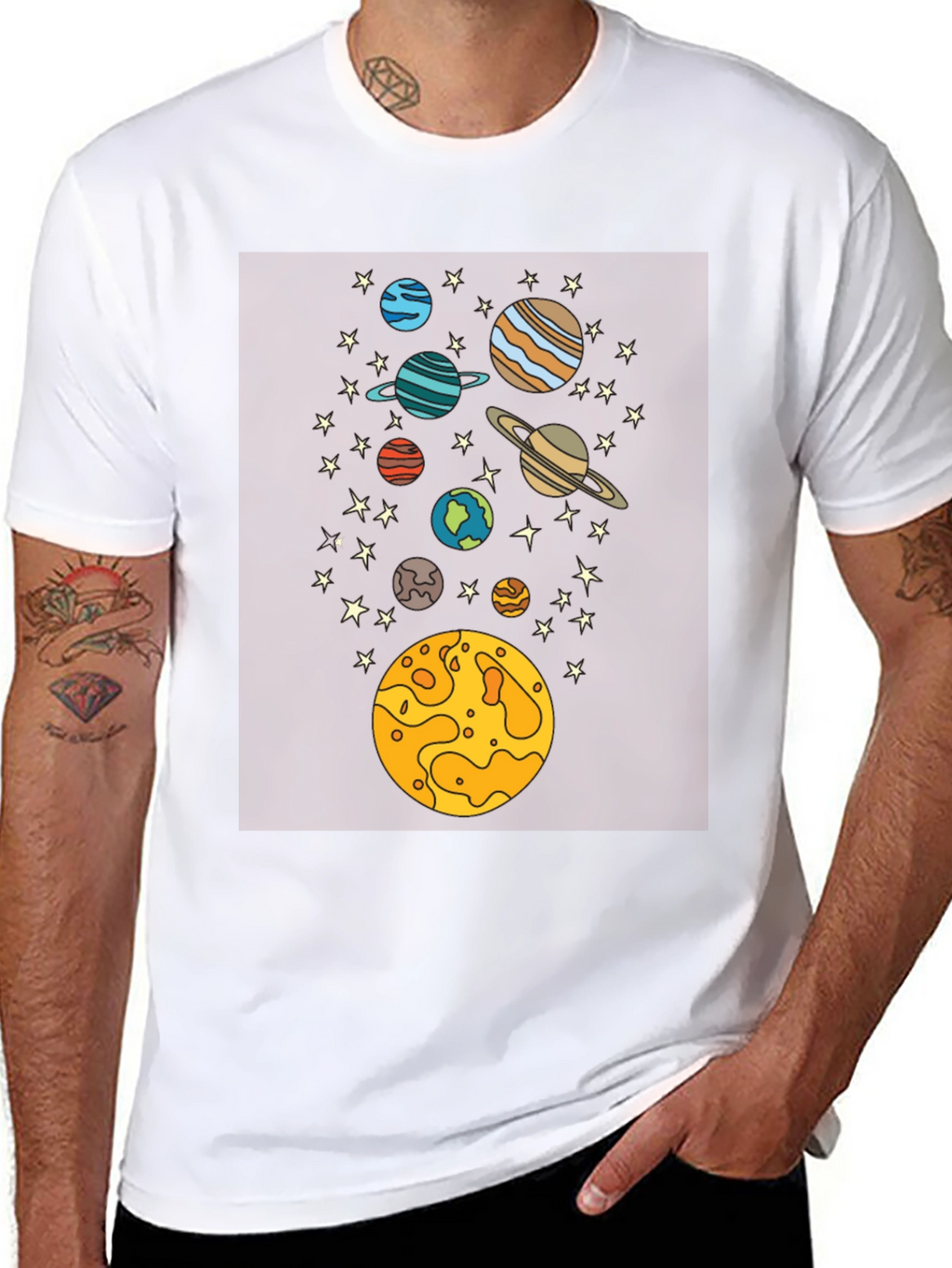 Space Planets Graphic T-Shirt