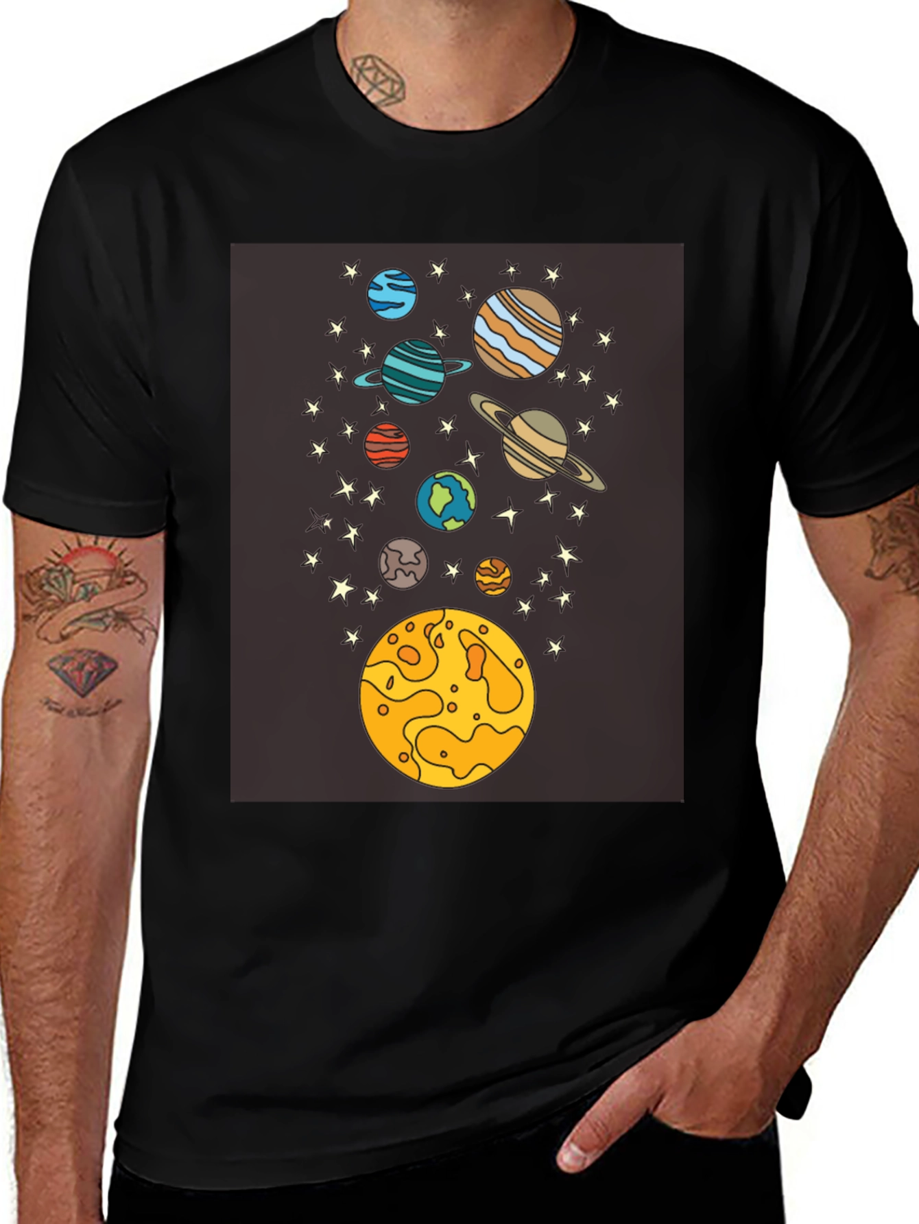 Space Planets Graphic T-Shirt
