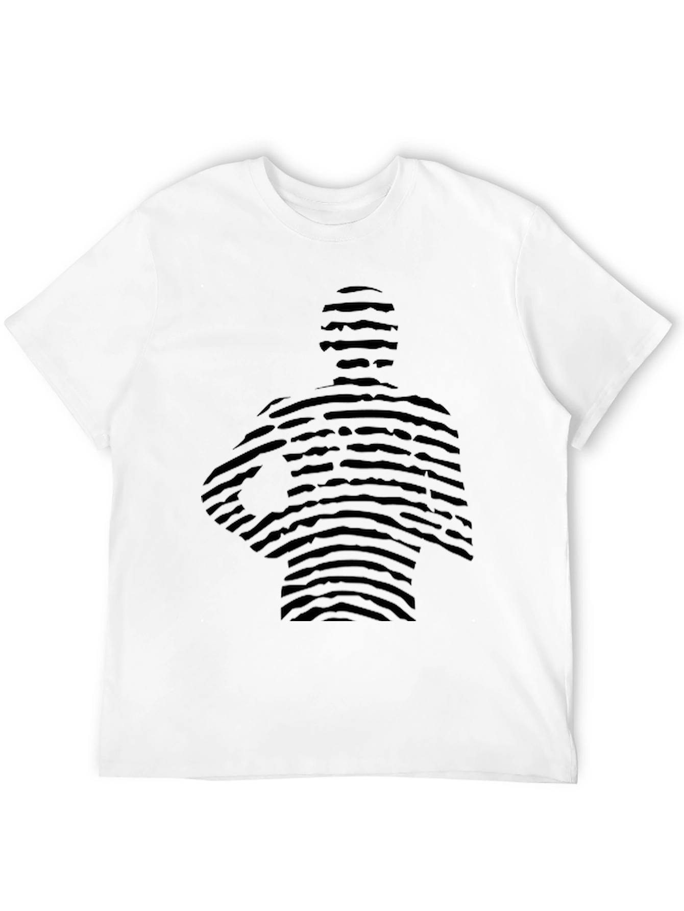 Striped Figure Black Graphic Tee