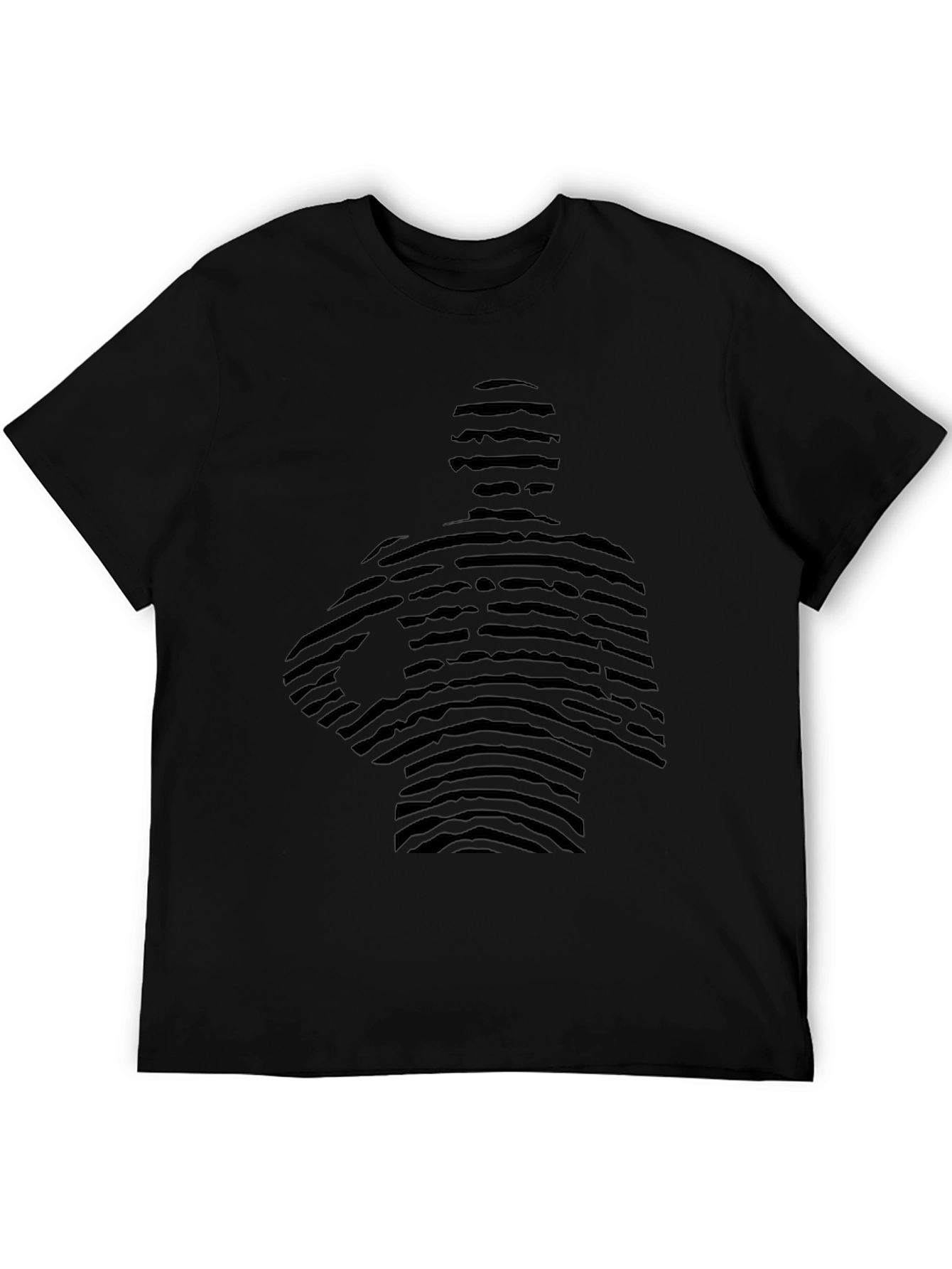 Striped Figure Black Graphic Tee