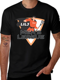 Mens League Lacrosse Superhero Black T-Shirt