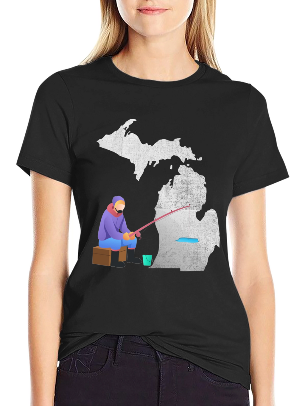Michigan Fishing Graphic T-Shirt
