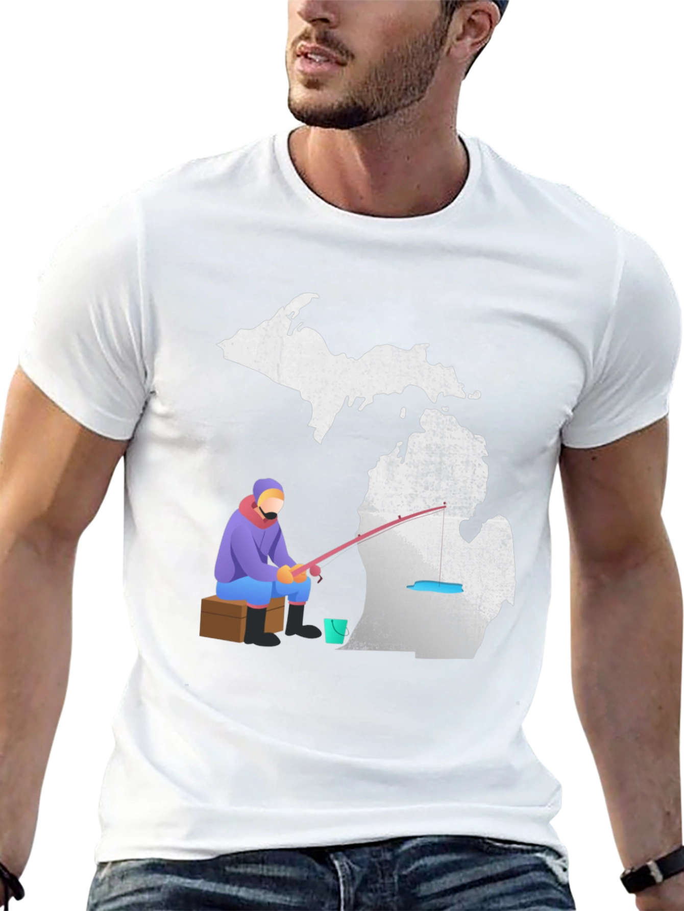 Michigan Fishing Graphic T-Shirt