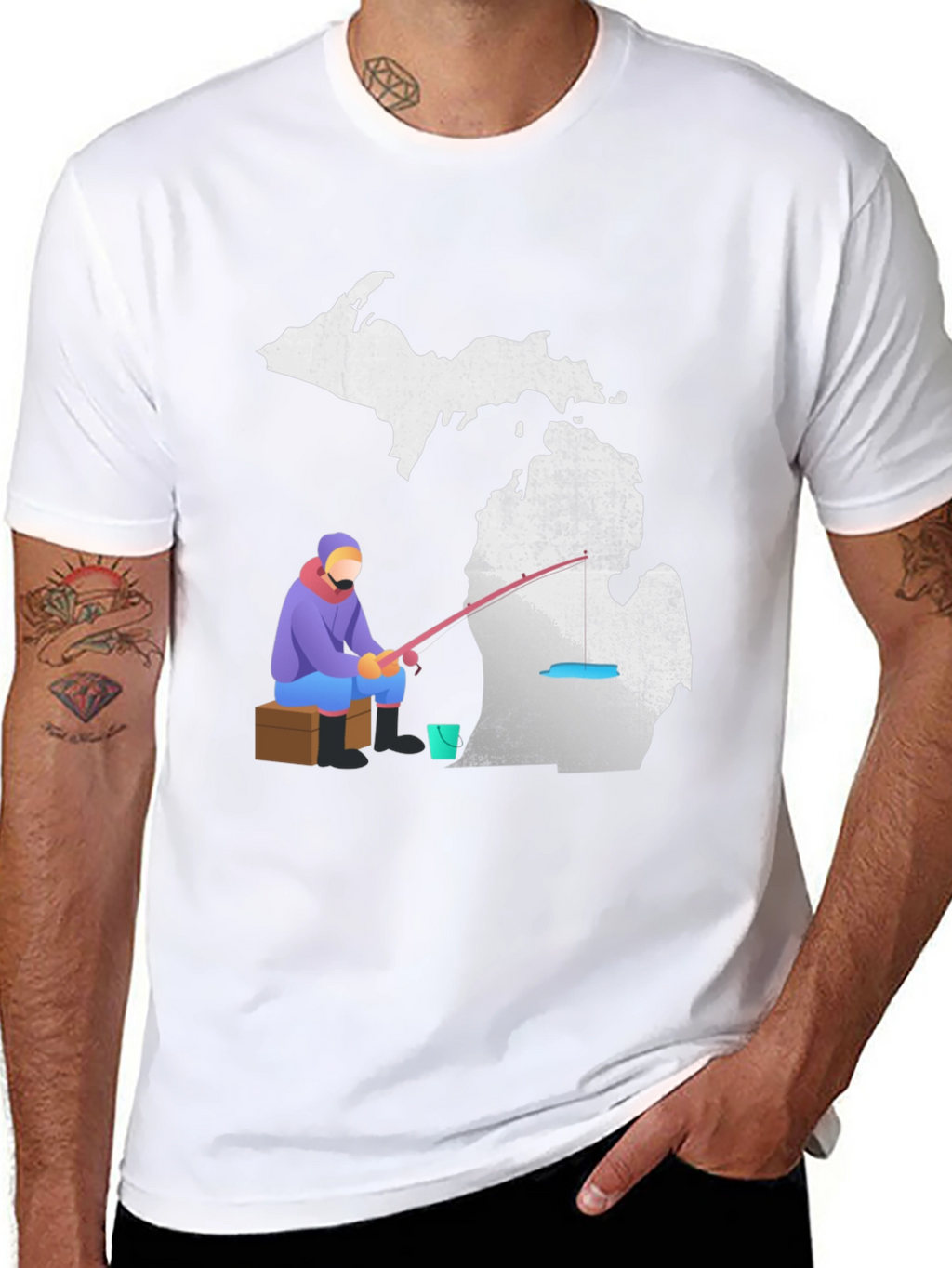 Michigan Fishing Graphic T-Shirt