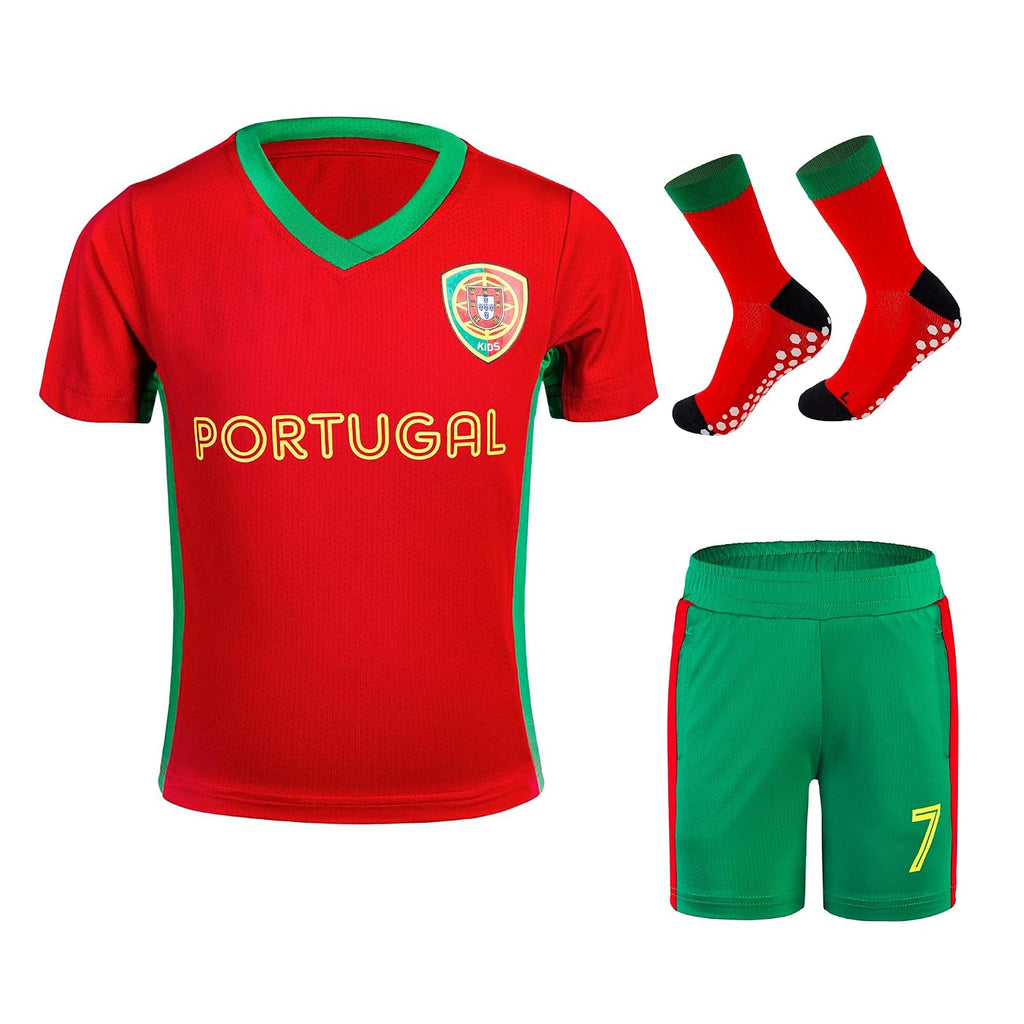 Kids' Soccer Jersey Kit - Breathable Poly-Spandex Quick-Dry Youth Training (2T-14Y)