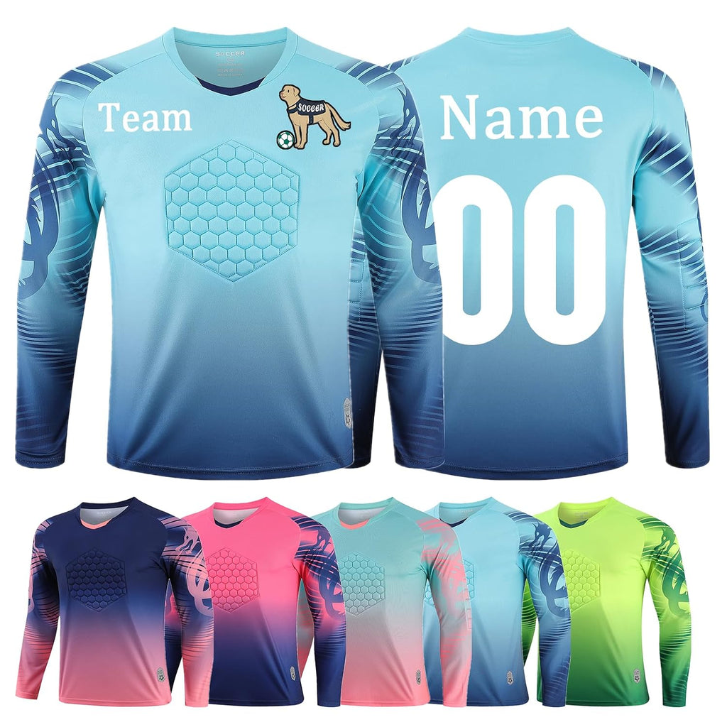 Custom Soccer Goalie Jersey with Name, Number & Team Logo for Youth & Adults