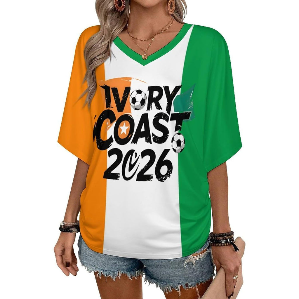 48 Team Graphic V-Neck Soccer Jersey for World Cup Fans