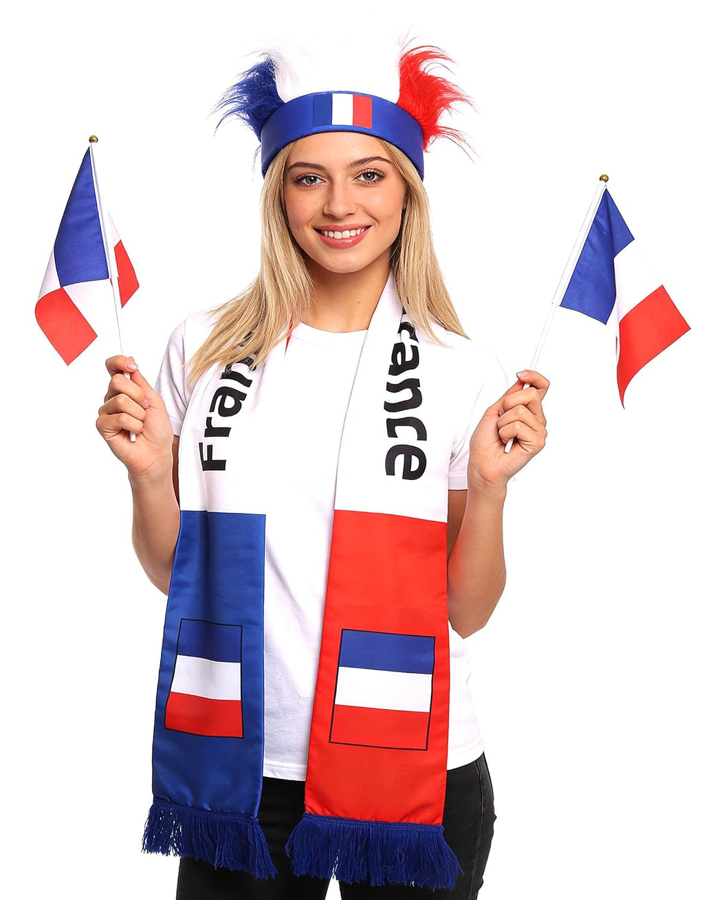 Soccer Fan Kit Game Day Supplies - Headband, Scarf & Flag