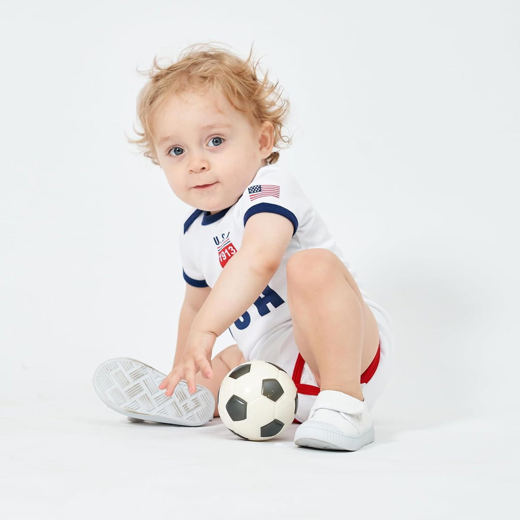 Baby Soccer Jersey Onesie - Infant & Toddler Clothes for Boys & Girls