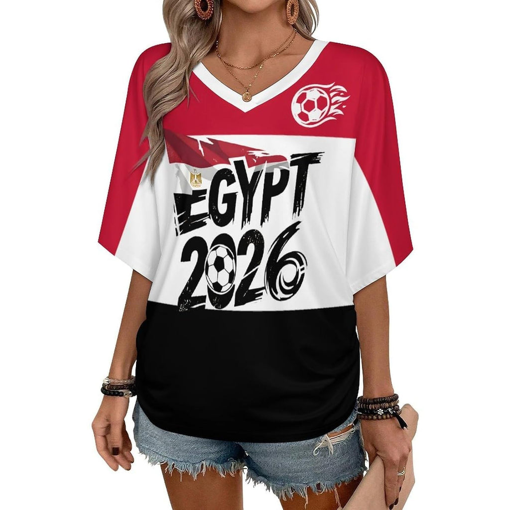 Women's Soccer Jersey Summer Short Sleeve V-Neck Sport Tee