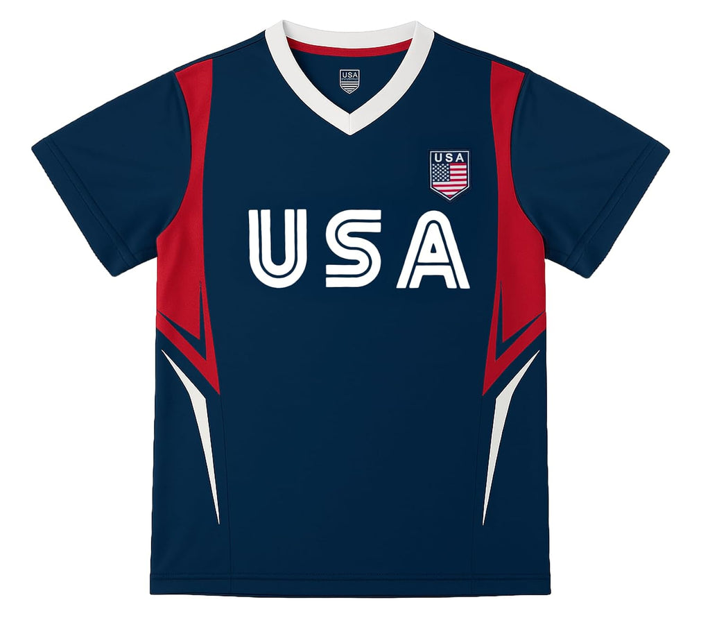 Youth USA Short Sleeve Soccer Jersey, Cotton Tee