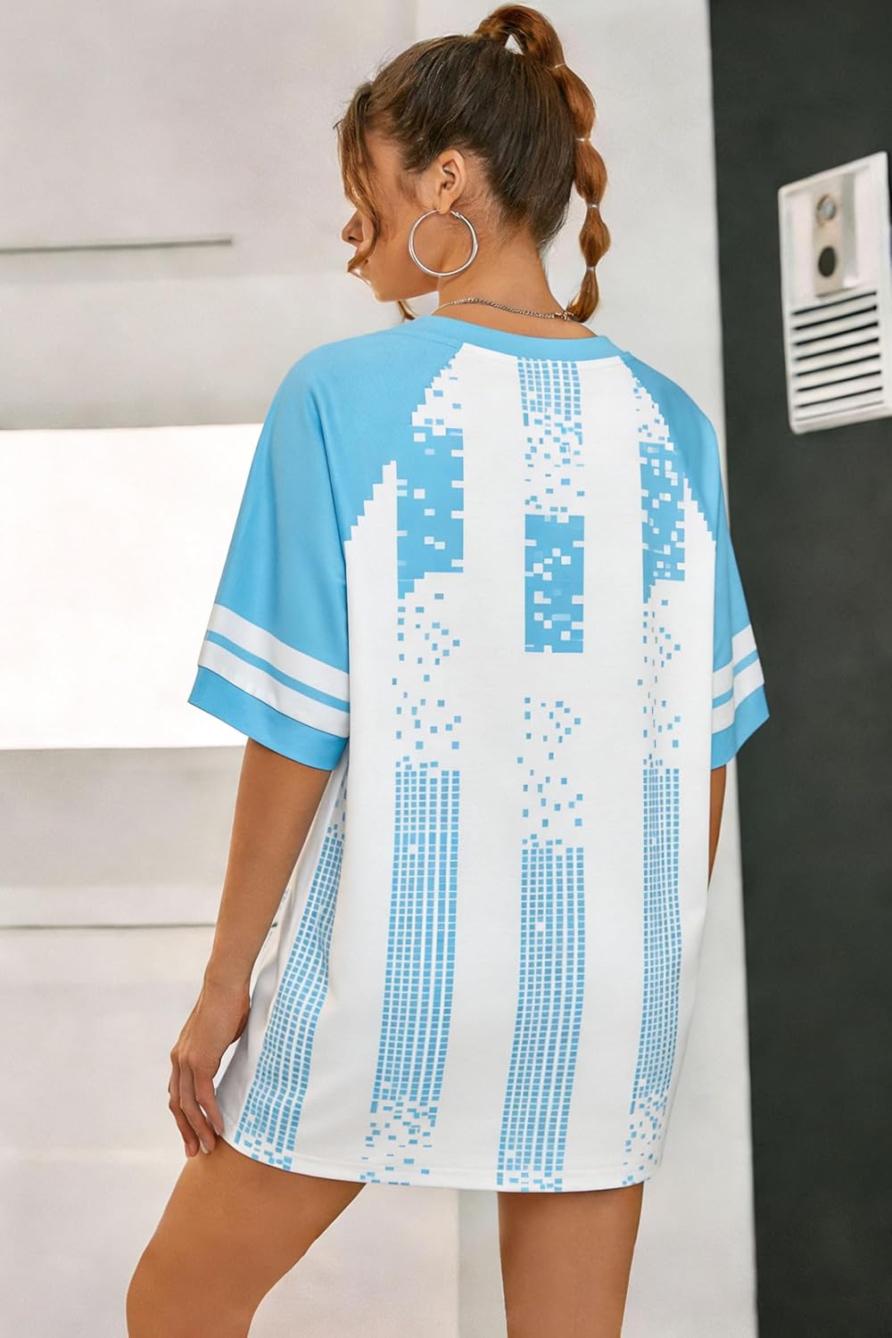 Oversized Soccer Jersey Shirt for Women - Y2K Style Fan Tee Top