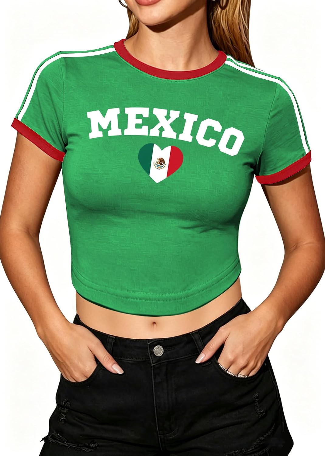 Women's Soccer Jersey T-Shirt, Y2K Crop Top Style