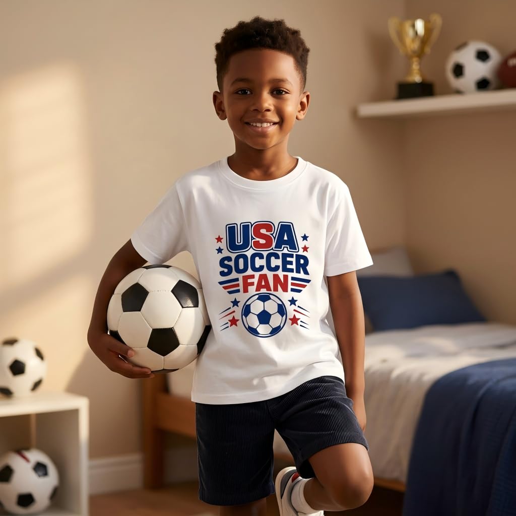 Kids Soccer Jersey Tee for Boys Girls Youth Sizes 5-9T