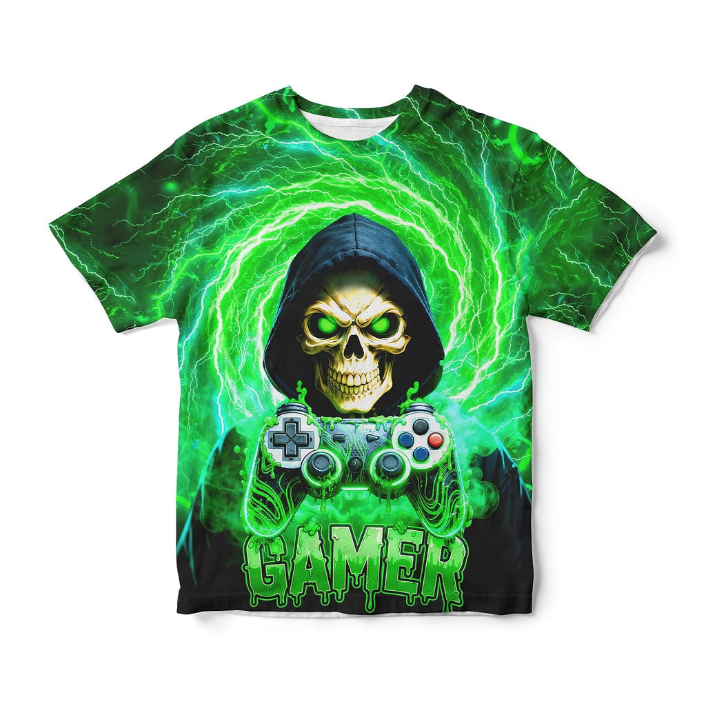 Boys 3D Graphic Tie Dye Soccer Jersey Short Sleeve Crew Neck Tee Size 6-16