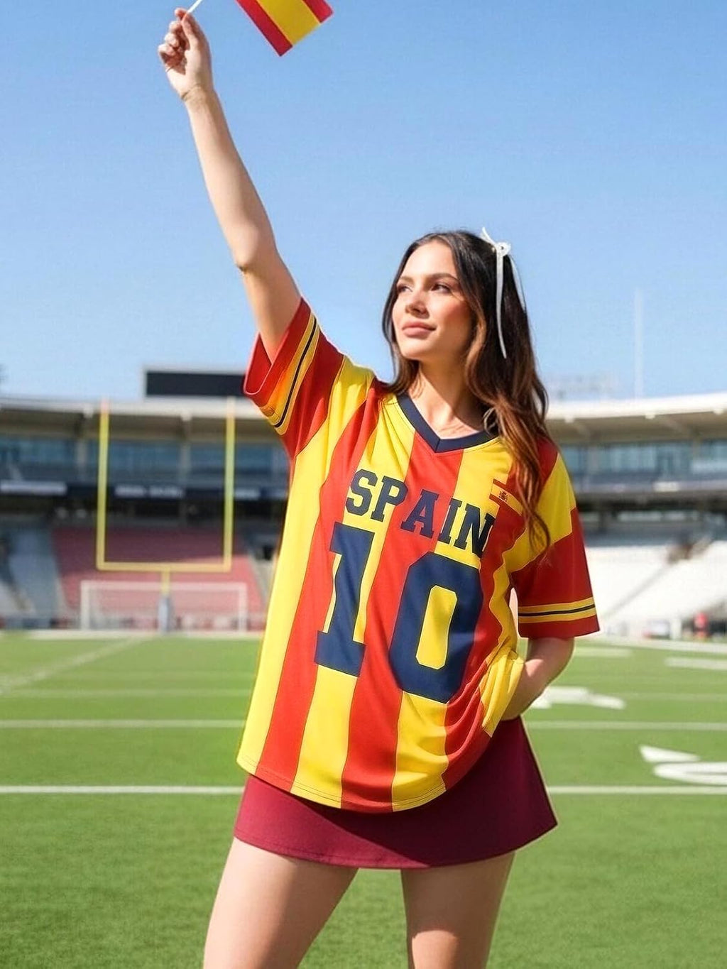Women's Oversized Soccer Jersey V-Neck Tee