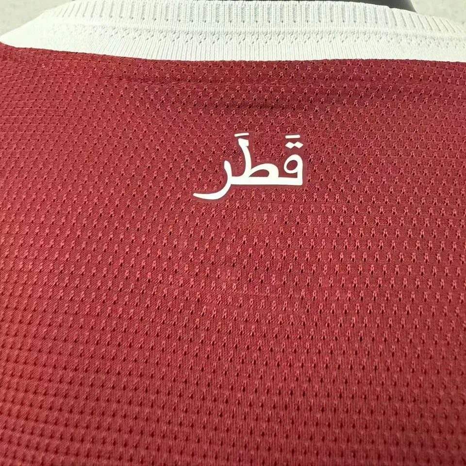 2026/27 Qatar Home Red Player Version Soccer Jersey Detail 2