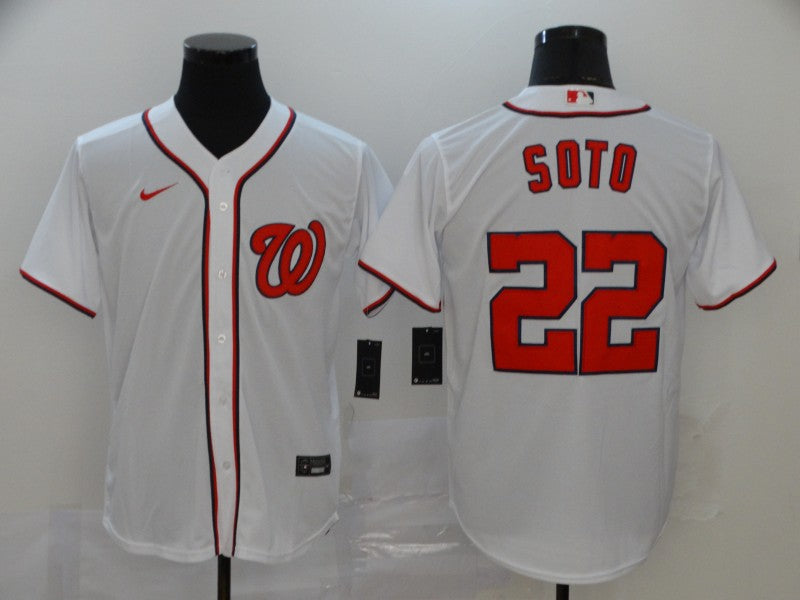 Men's Washington Nationals Juan Soto #22 White Replica Baseball Jerseys