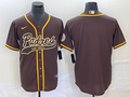 Men's San Diego Padres Brown Replica Blank Jerseys Joint Edition