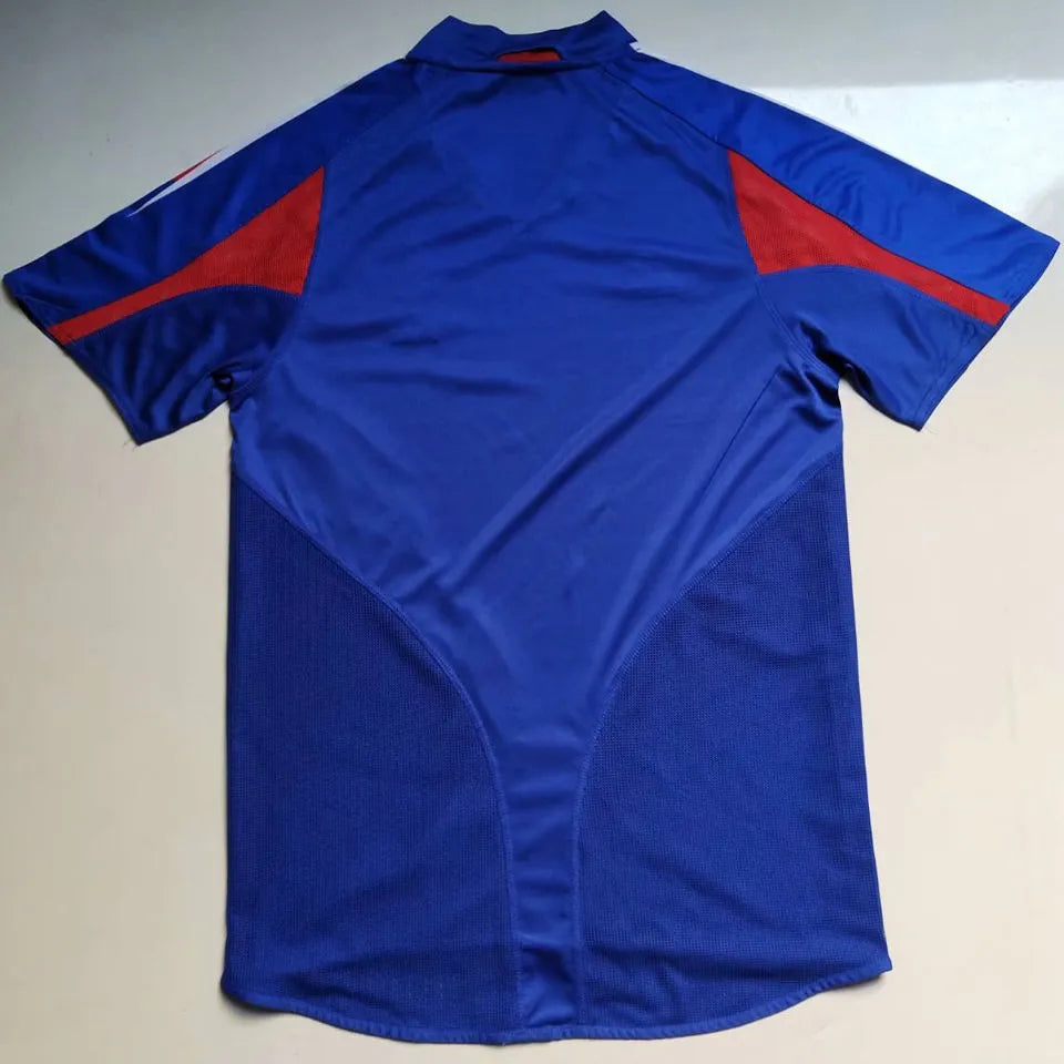 2004 France Home Blue Retro Soccer Jersey Back