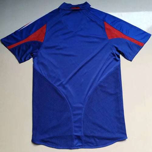 2004 France Home Blue Retro Soccer Jersey Back