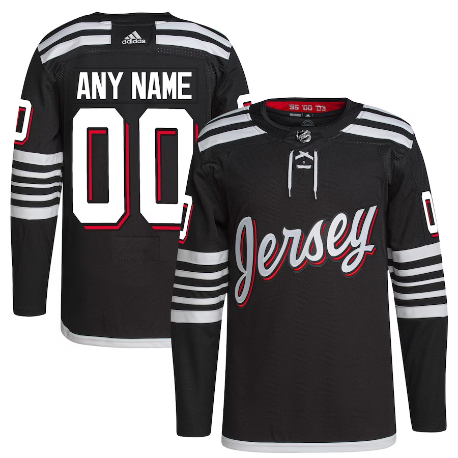 Men's New Jerseys Devils Black Custom Team Player Jerseys