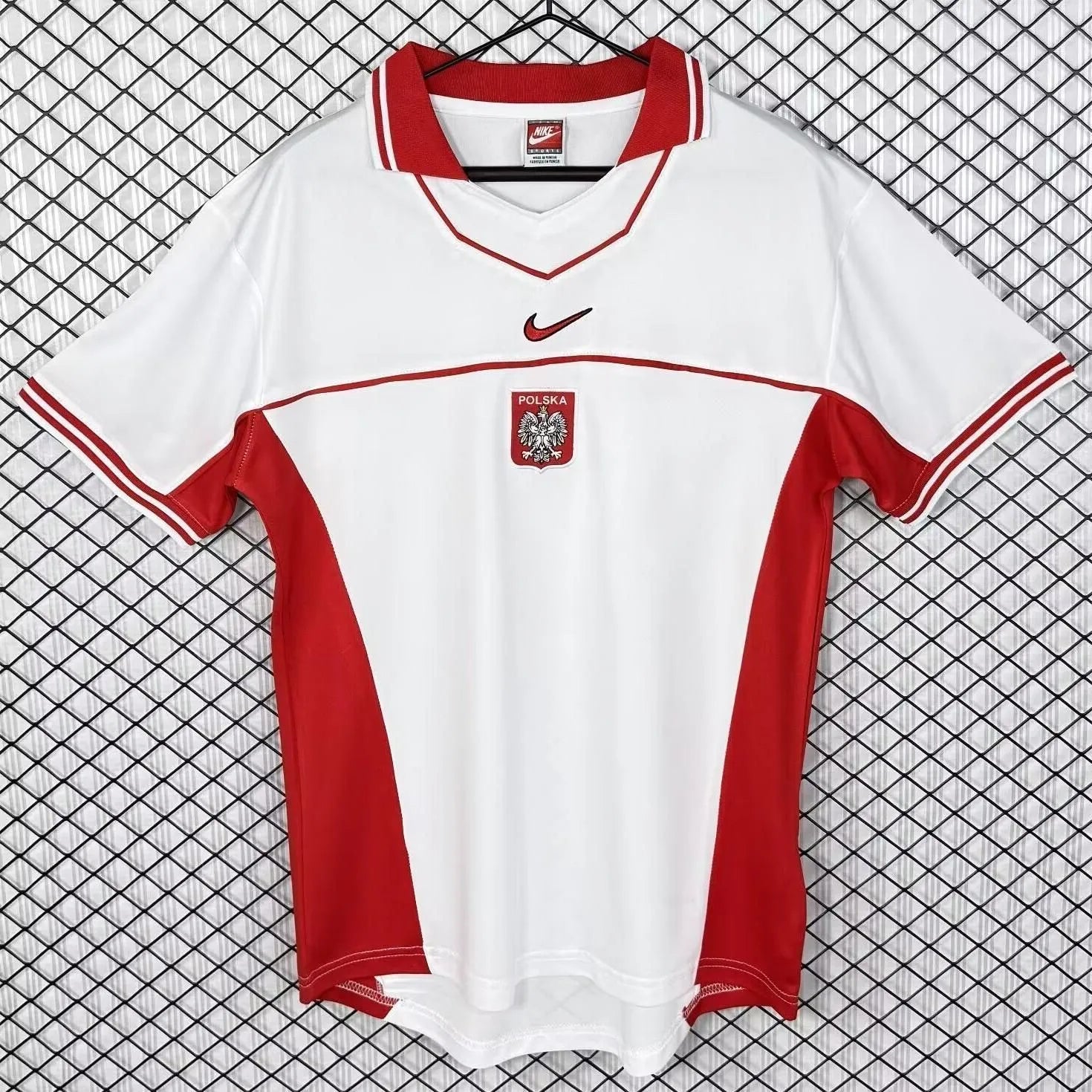 1997 Poland Home White Retro Soccer Jersey Front