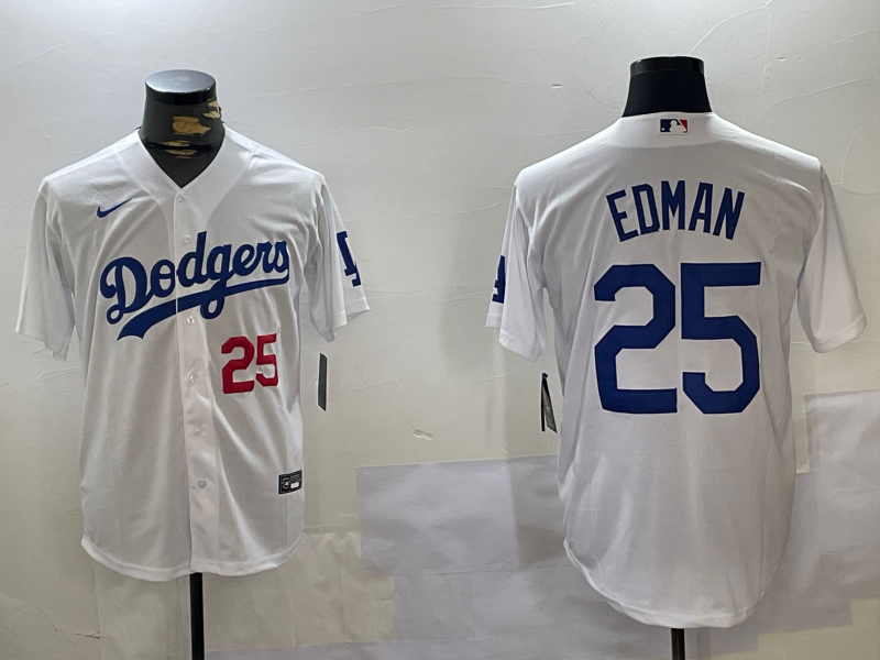 Men's Los Angeles Dodgers Tommy Edman #25 White Home Replica Player Jerseys
