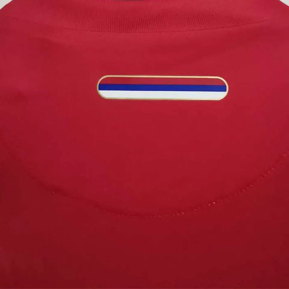 2010 Serbia Home Red Retro Retro Jersey Detail 4