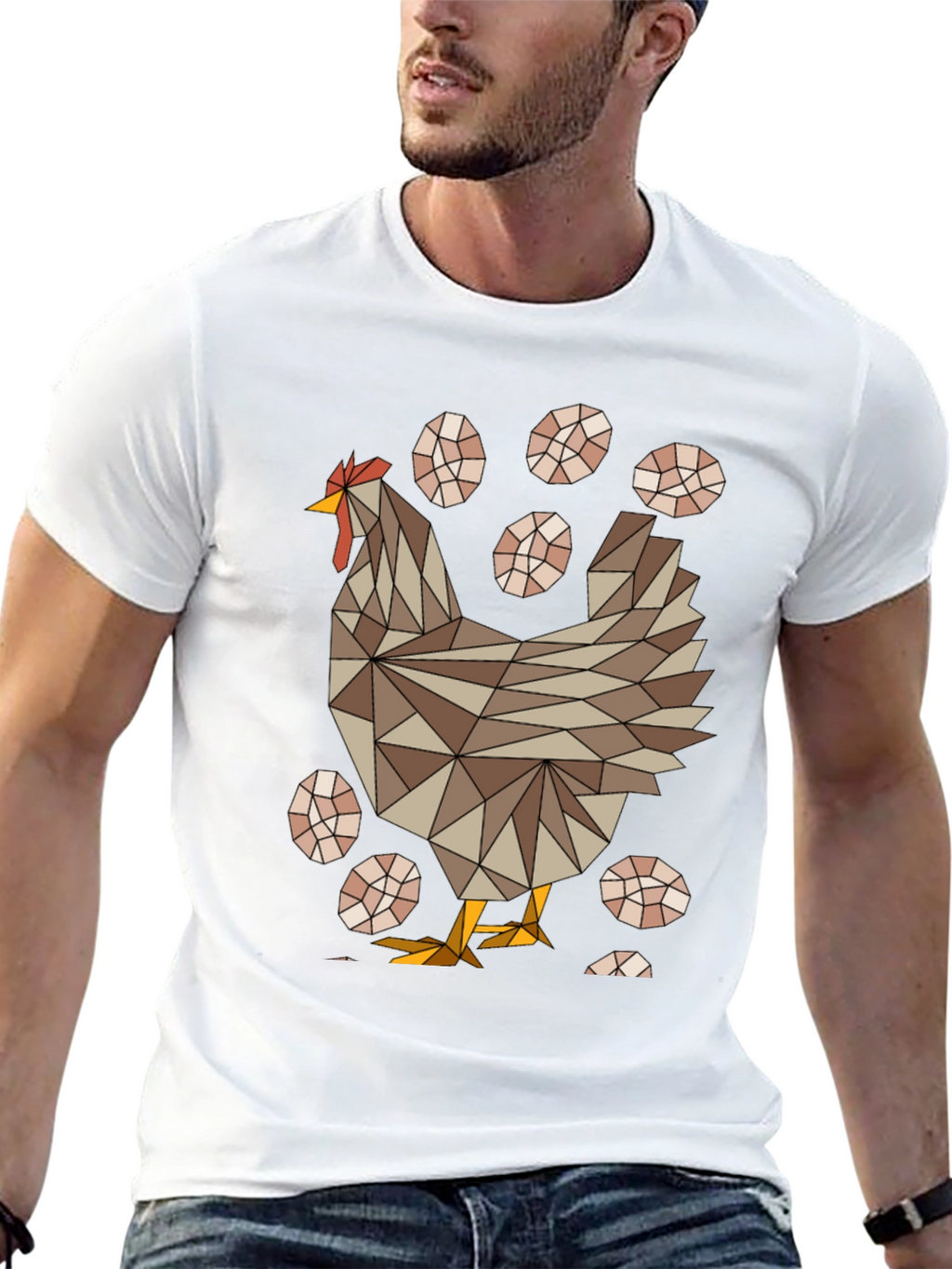 Geometric Chicken T-Shirt