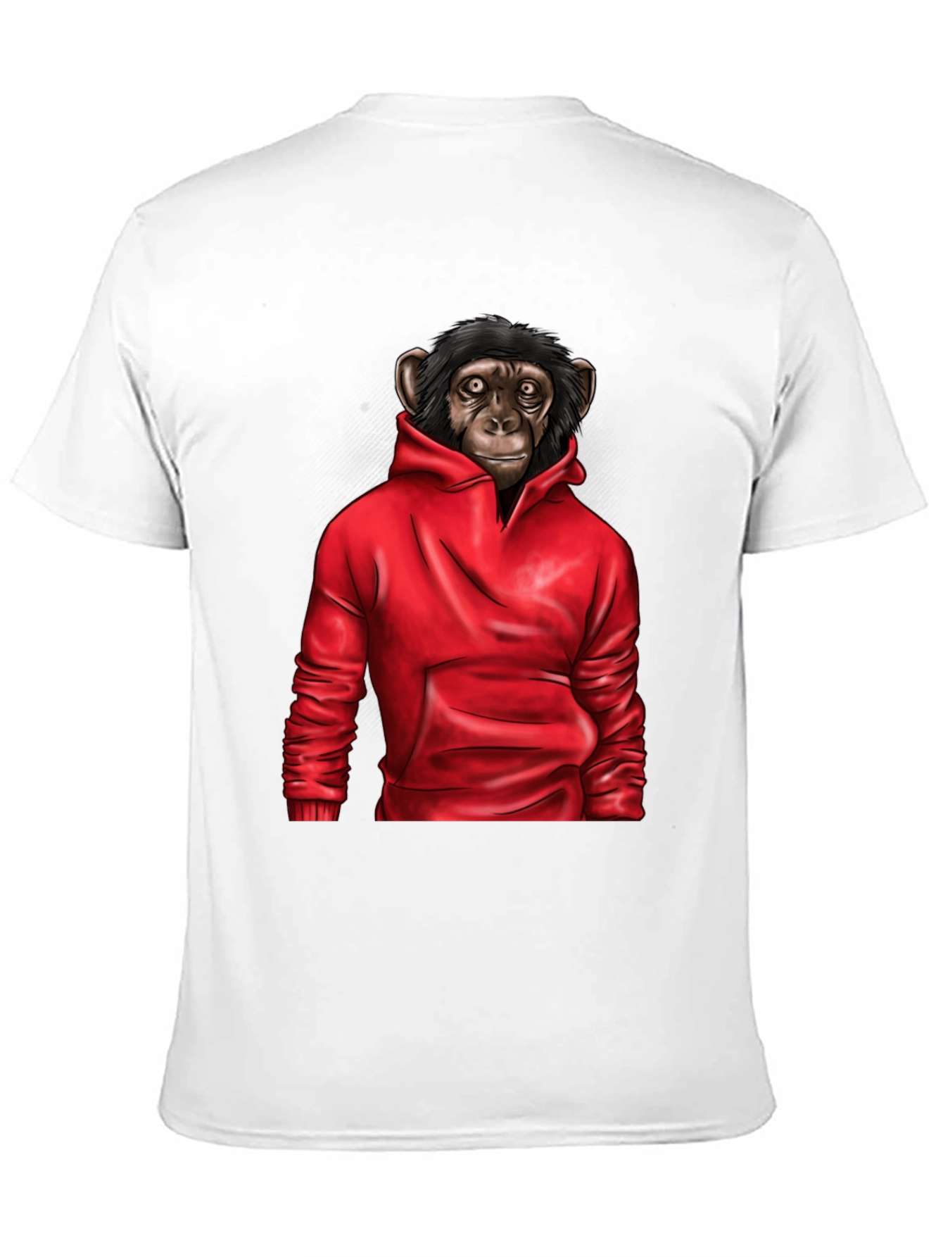 Chimpanzee in Hoodie Graphic Tee - Black T-Shirt