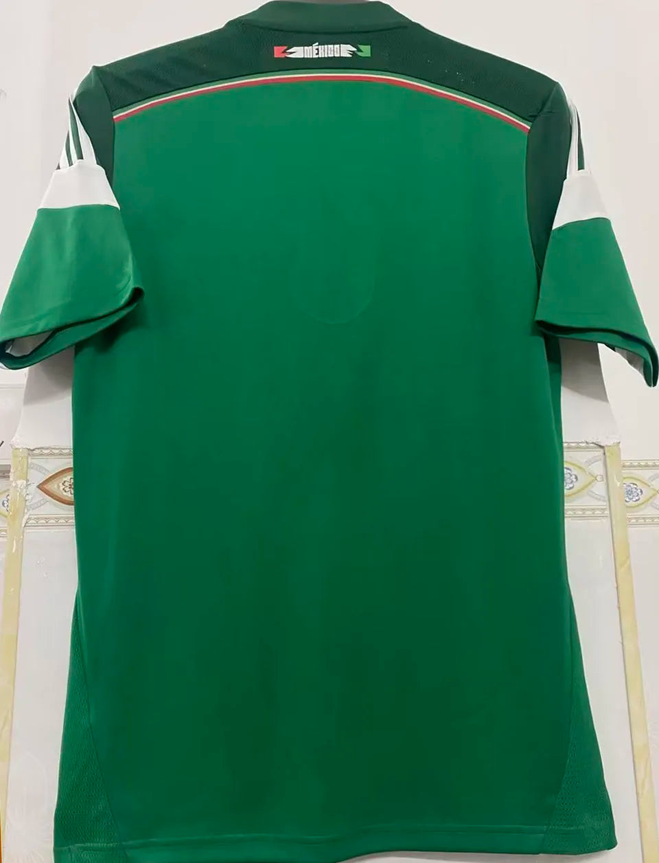2014 Mexico Home Green Retro Soccer Jersey Back