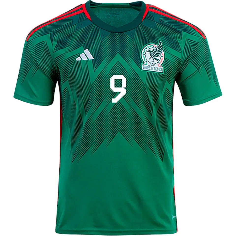 RAÚL #9 Mexico 1:1 Quality Home Green Fans Jersey 2022/23 ★★ Back