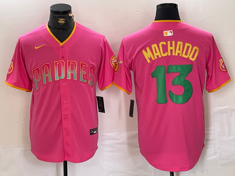 Men's San Diego Padres Manny Machado #13 Pink Replica Player Jerseys