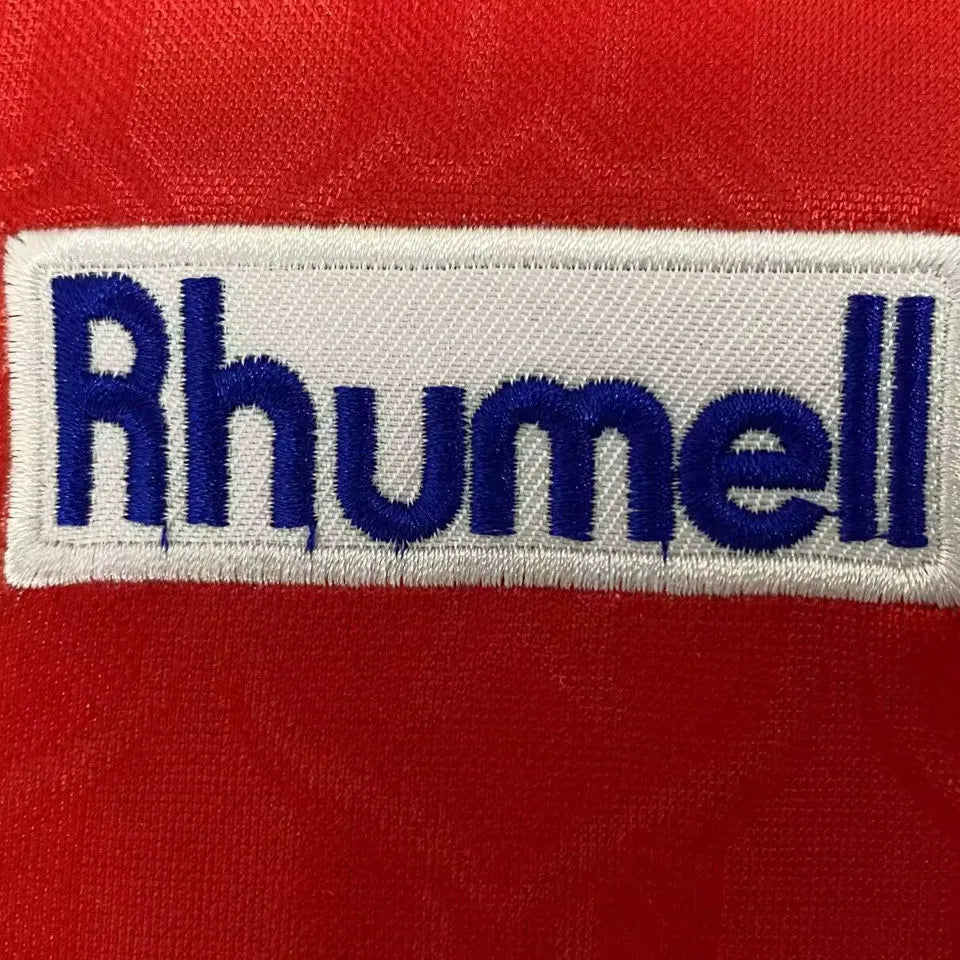 1995 Chile Home Red Retro Soccer Jersey Detail 3