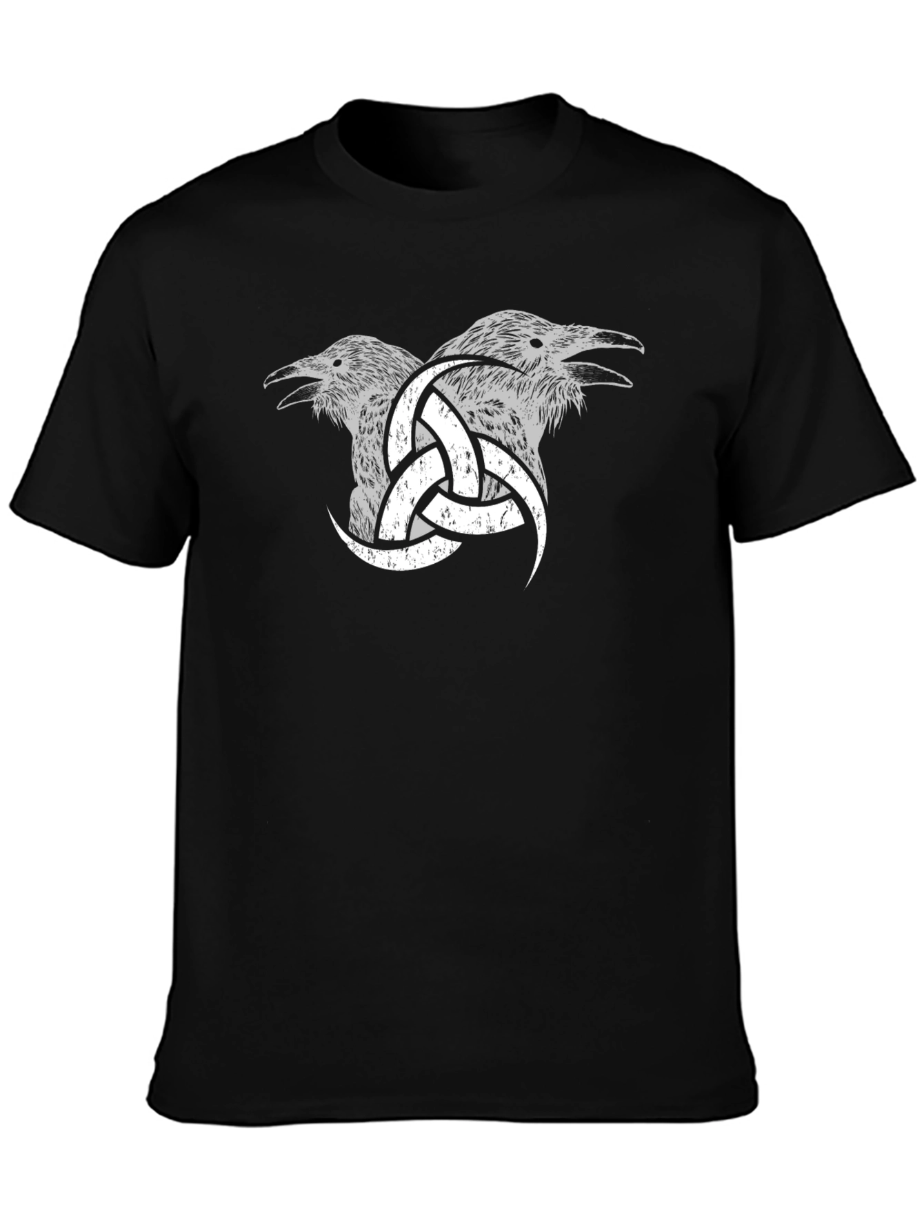 Raven & Valknut Graphic Tee - Viking Norse Mythology Shirt