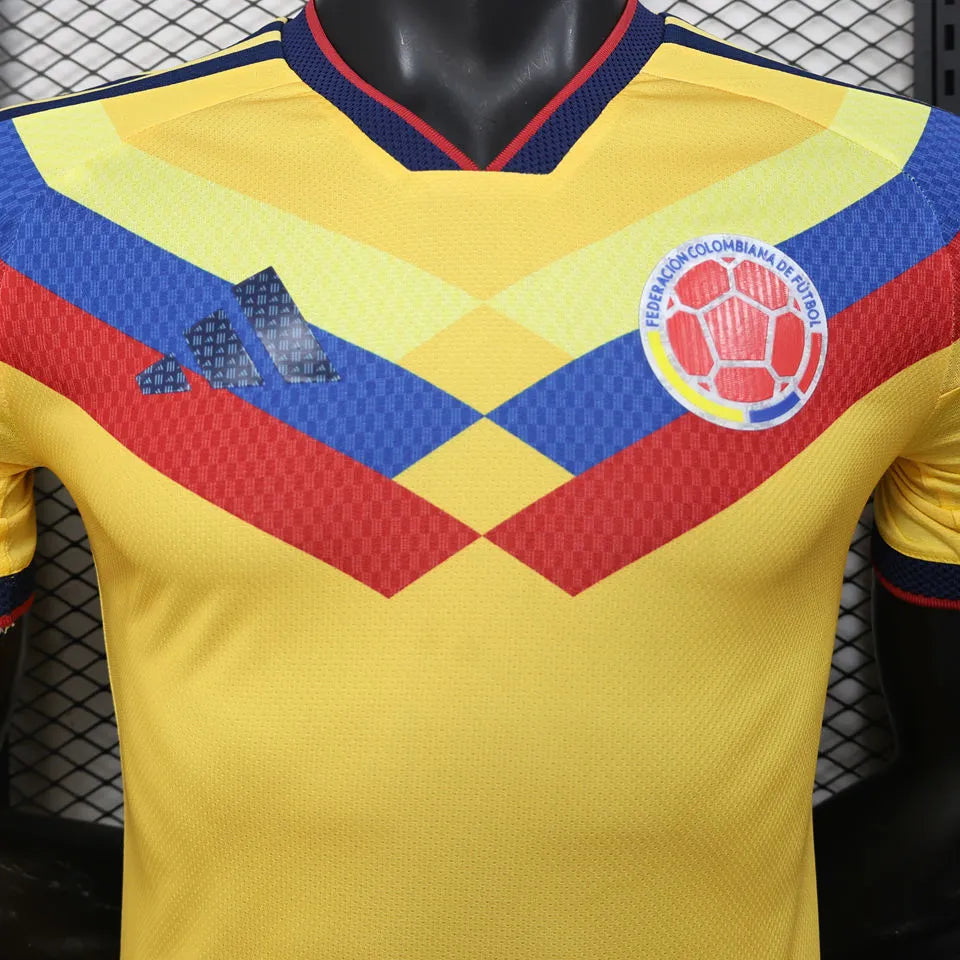 2026/27 Colombia Special Edition Yellow Player Version Soccer Jersey Detail 1