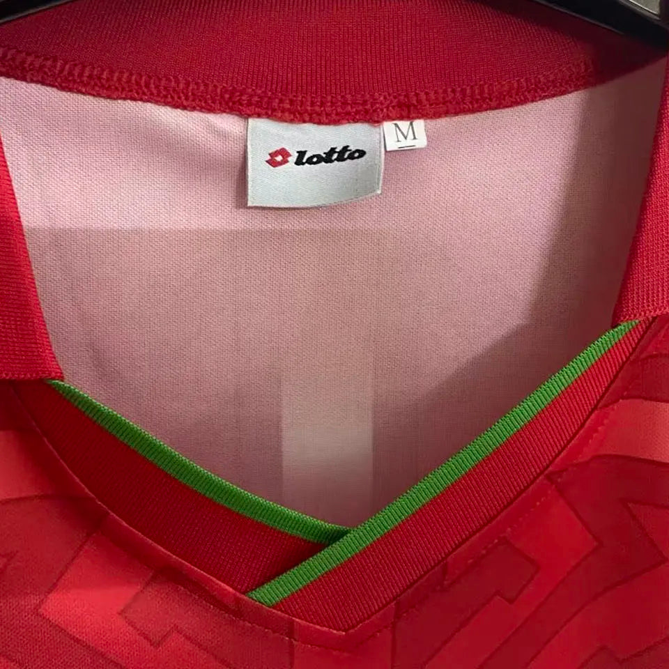 1994/95 Morocco Red Retro Soccer Jersey Detail 1