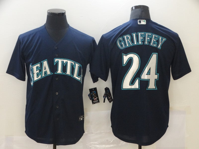 Men's Seattle Mariners Ken Griffey Jr. #24 Navy Replica Player Jerseys