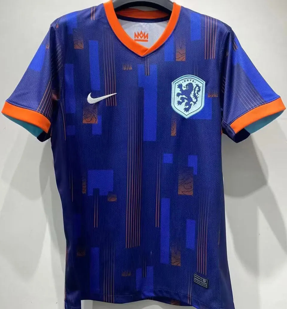 VIRGIL #4 NL Away Blue Fans Soccer Jersey 2024/25 ★★ Back