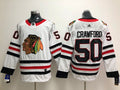 Men's Chicago Blackhawks Corey Crawford #50 White Breakaway Player Jerseys