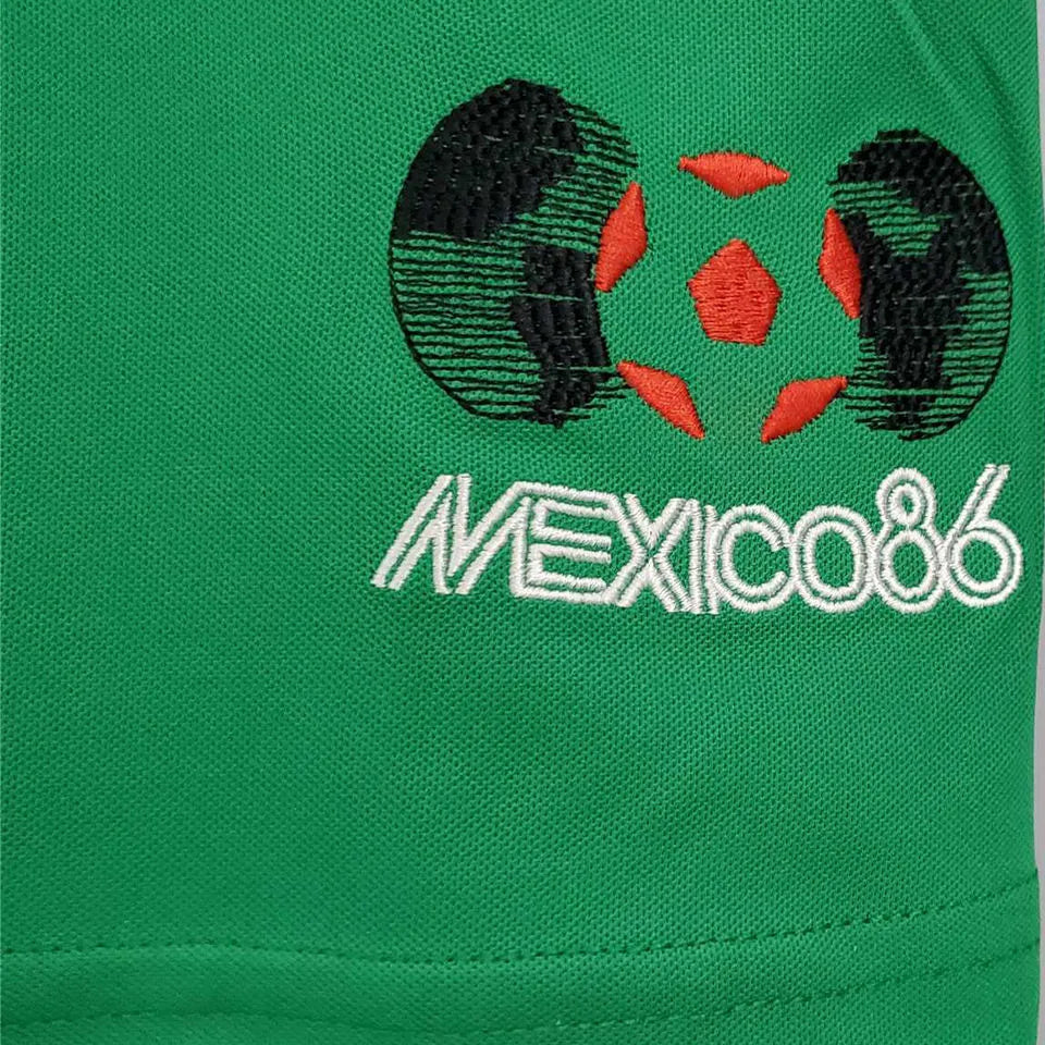 1986 Mexico Home Retro Soccer Jersey Detail 2