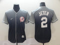 Men's New York Yankees Derek Jeter #2 Gray Stitched Jerseys