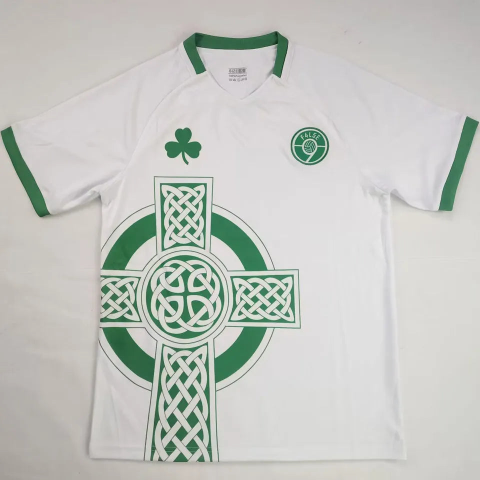 Ireland White Retro Soccer Jersey Front