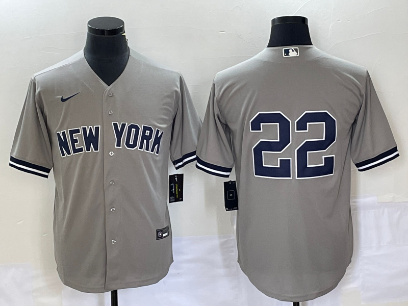 Men's New York Yankees Juan Soto #22 Gray Replica Player Name Jerseys