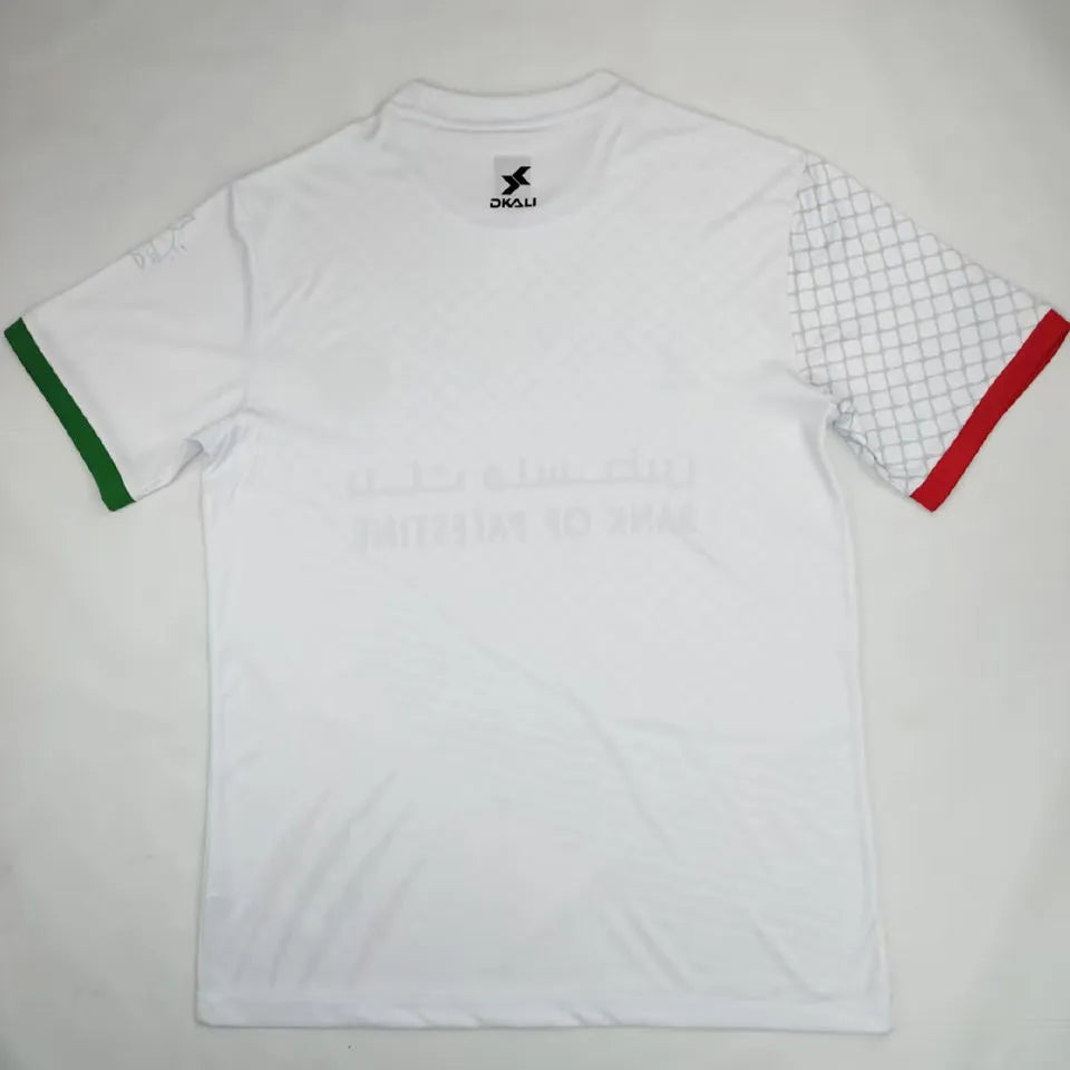 2025 Palestine White Fans Soccer Jersey 白花 Back
