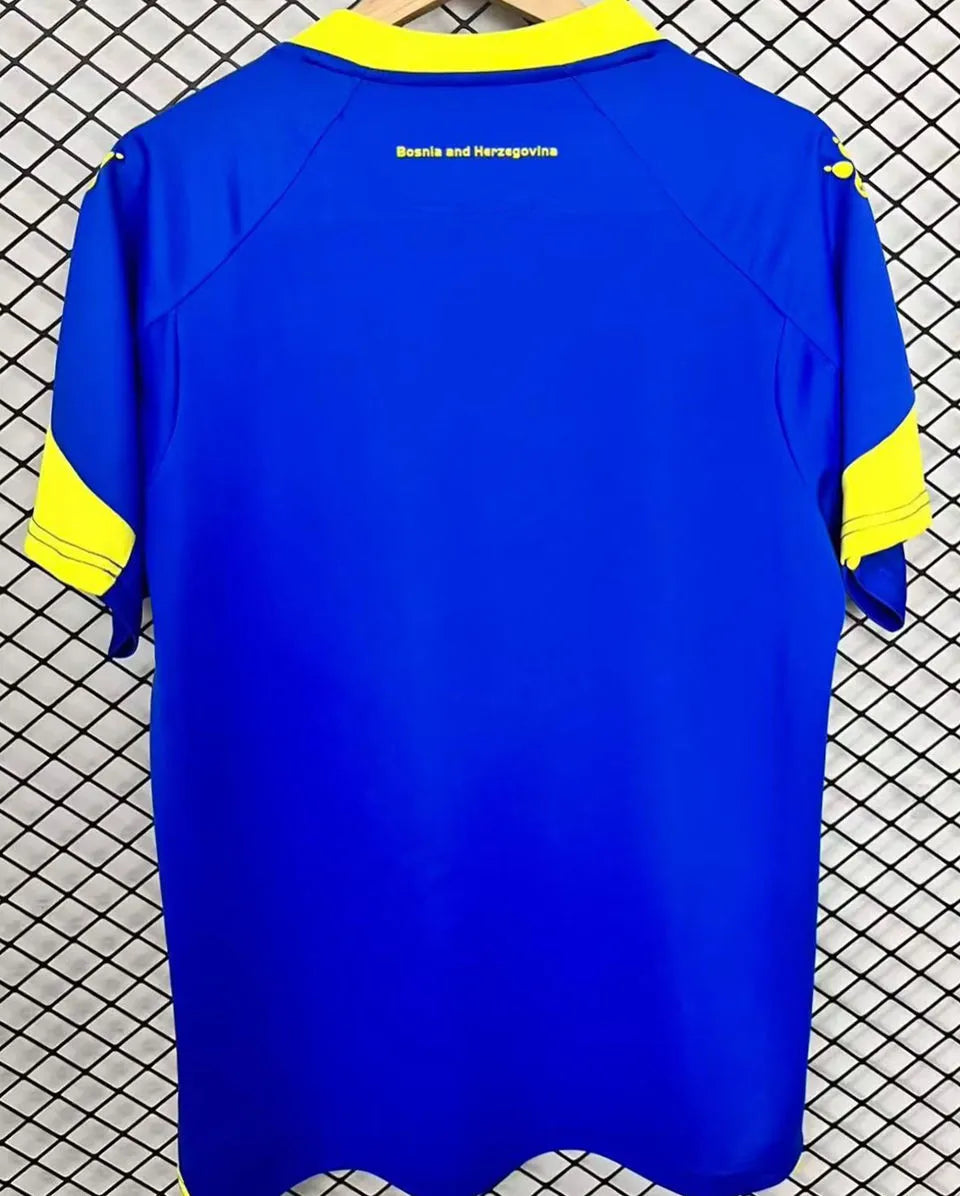 2026/27 Bosnia-Herzegovina Home Blue Fans Soccer Jersey 波黑 (Have Right Patch 有右臂章 白底黑字） Detail 1
