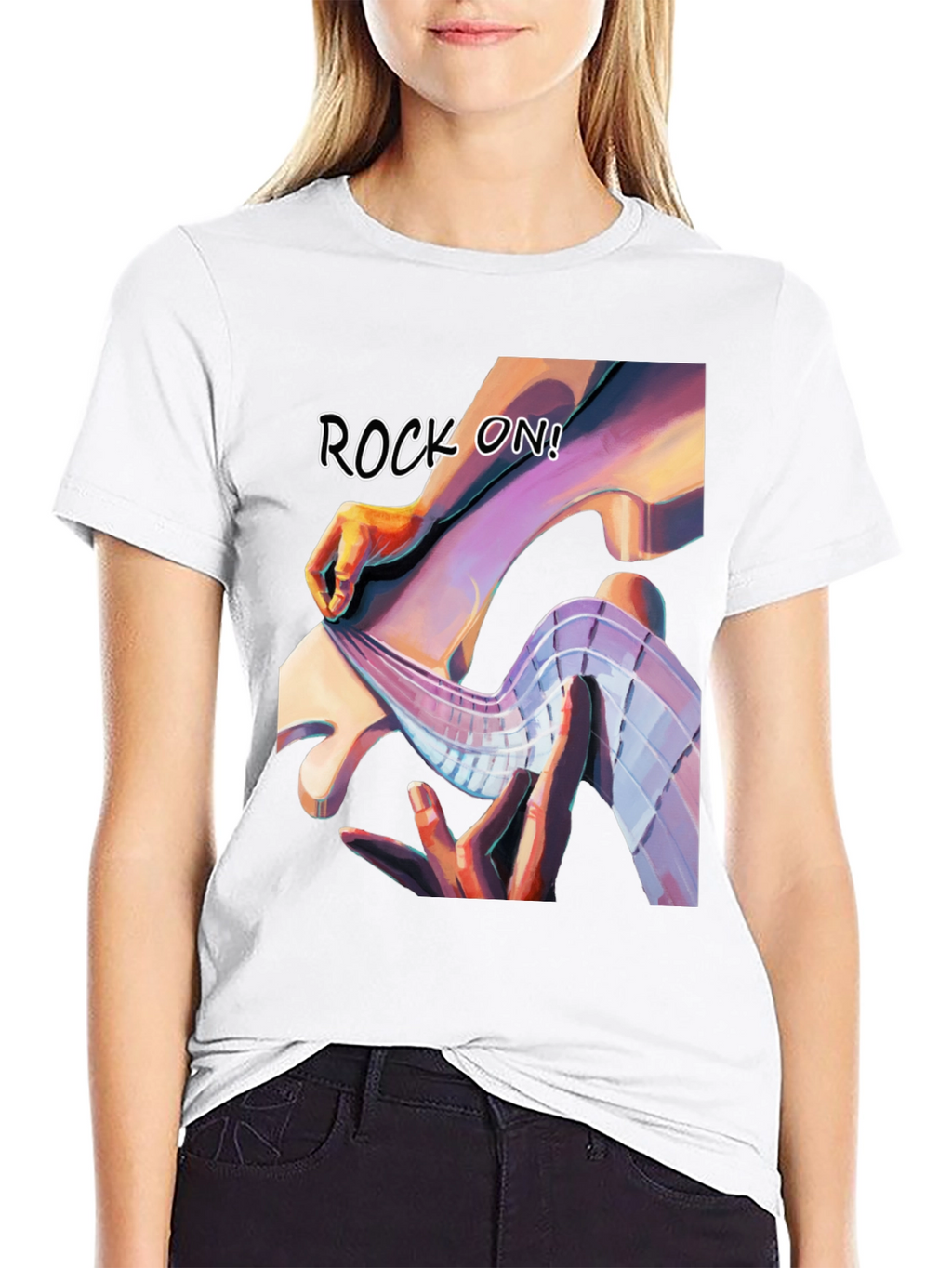 Rock On Graphic Tee - Stylish Black T-Shirt