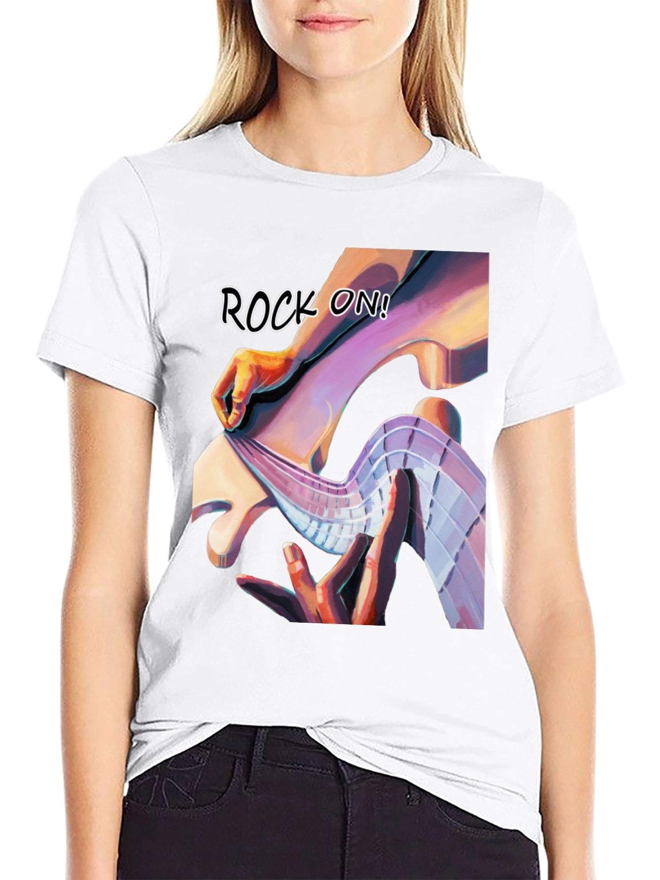 Rock On Graphic Tee - Stylish Black T-Shirt